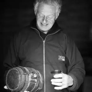 Cider making course instructor in the orchard