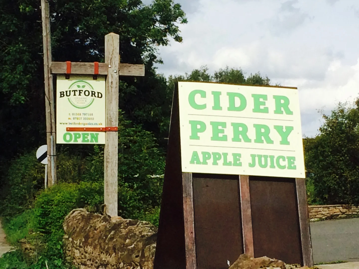 Butford Organics products sign